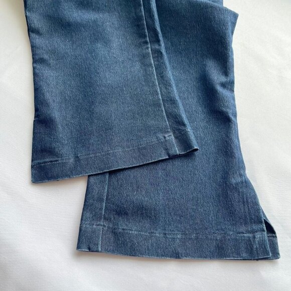 STUSSY WOMEN'S VINTAGE DARK WASH HIGH RISE CROPPED CAPRIS JEANS - S - Picture 7 of 8